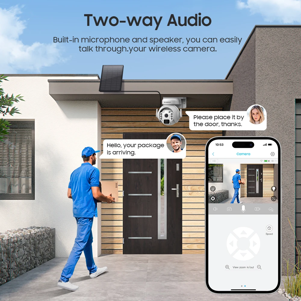 INQMEGA 4G 태양광 보안 카메라, 야외 와이파이, 사람 감지, 충전식 배터리, IP65 방수, 4MP, 3MP