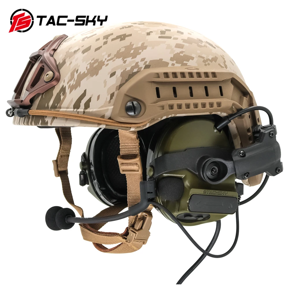 COMTAC TAC-SKY Comtac iii 헬멧 빠른 트랙 브래킷 버전 실리콘 귀마개 소음 감소 픽업 전술 헤드셋