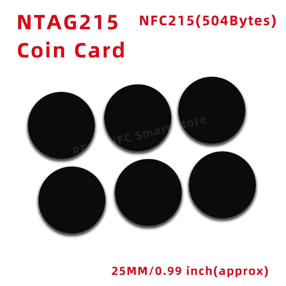 NFC 215 스마트 태그 RFID 카드, NFC 개인 자동화 전용, NFC 215 태그, Nt/ag215 코인 카드, 13.56MHz 블랙, 25mm title=NFC 215 스마트 태그 RFID 카드, NFC 개인 자동화 전용, NFC 215 태그, Nt/ag215 코인 카드, 13.56MHz 블랙, 25mm 