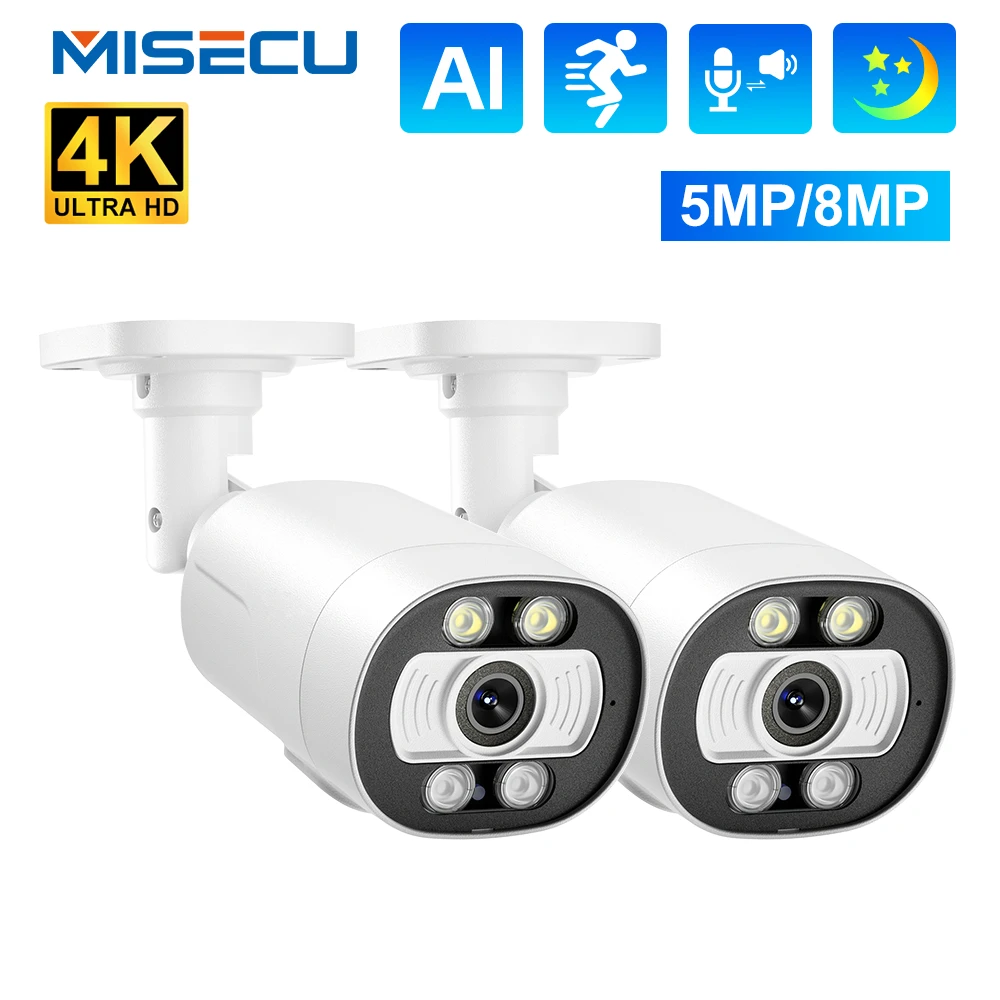 MISECU 야외 감시 보안 카메라, 양방향 오디오, Ai 인간 감지, 컬러 야간 투시경, 슈퍼 HD, 5MP, 8MP title=MISECU 야외 감시 보안 카메라, 양방향 오디오, Ai 인간 감지, 컬러 야간 투시경, 슈퍼 HD, 5MP, 8MP 