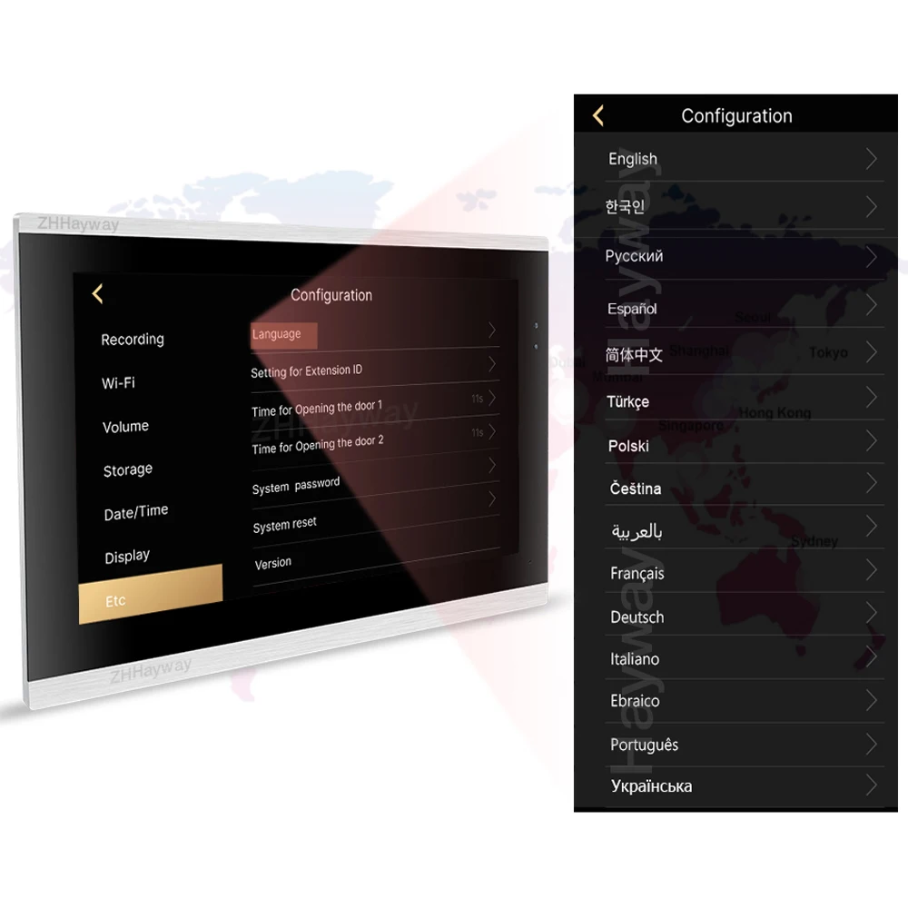 투야 앱 무선 비디오 인터콤 잠금 해제 모바일 감지 등, 10 인치 HD 비디오 인터콤, 1080P 홈 초인종