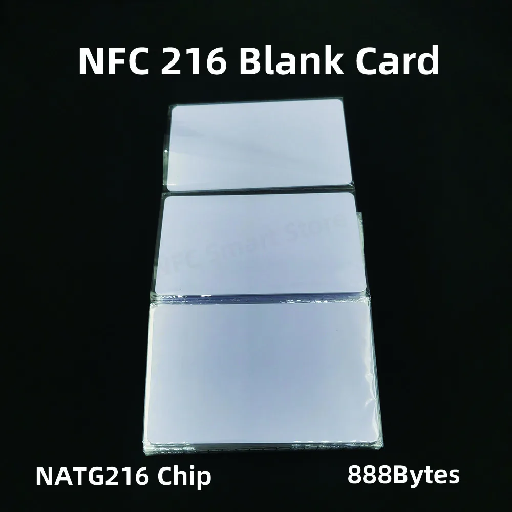 NFC 카드 NTG 216 블랭크 카드, PVC 13.56MHz 방수 RFID HF 888 바이트, NFC 비즈니스 NFC 216 위조 방지 링크, 10 개, 50 개