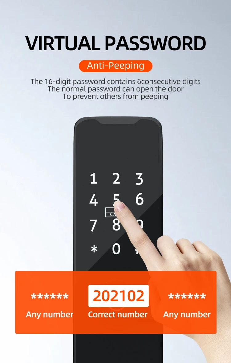 PHIPULO 투야 스마트 문짝 잠금 장치, 디지털 전자 잠금 장치, 원 그립 잠금 해제, 지문 카드 키, 투야 잠금 장치, 스마트 홈