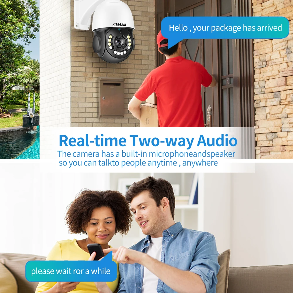 CCTV 카메라 PTZ  8MP 4K 오디오 비디오 감시 Hikvision 호환 RSTP IP 20X 광학 줌 POE