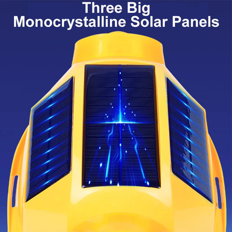 태양광 발전 양면 팬 안전 헬멧, 야외 보호 건설 하드 햇, ABS 소재 작업장 모자, 3 태양 전지판 사용