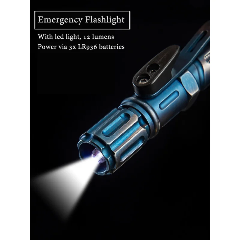 7In1 야외 생존 전술 펜 다기능 자기 방어, 비상 Led 조명 휘슬 유리 차단기 포함