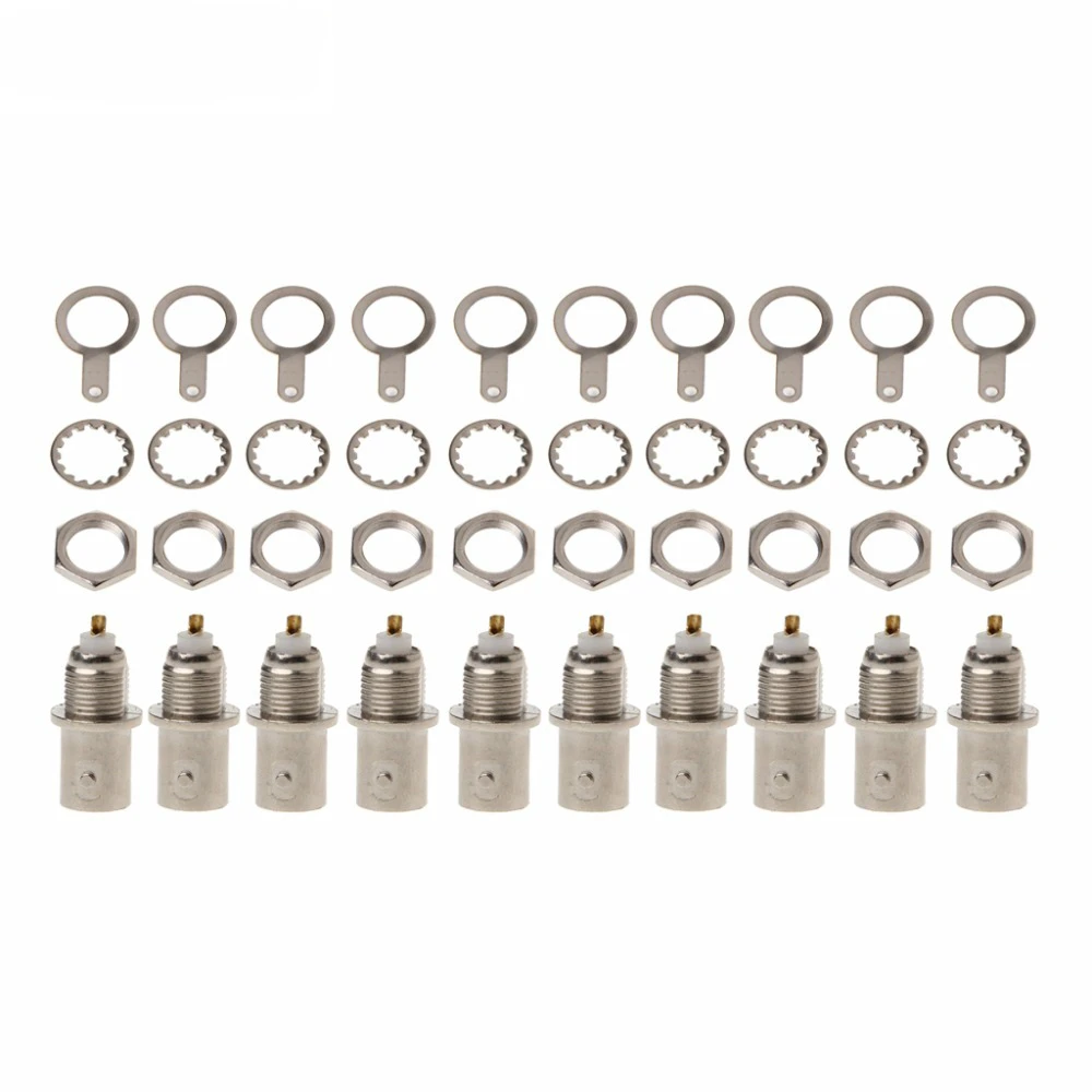 10 개/대 BNC 암 너트 벌크 헤드 솔더 커넥터 어댑터 비디오 감시