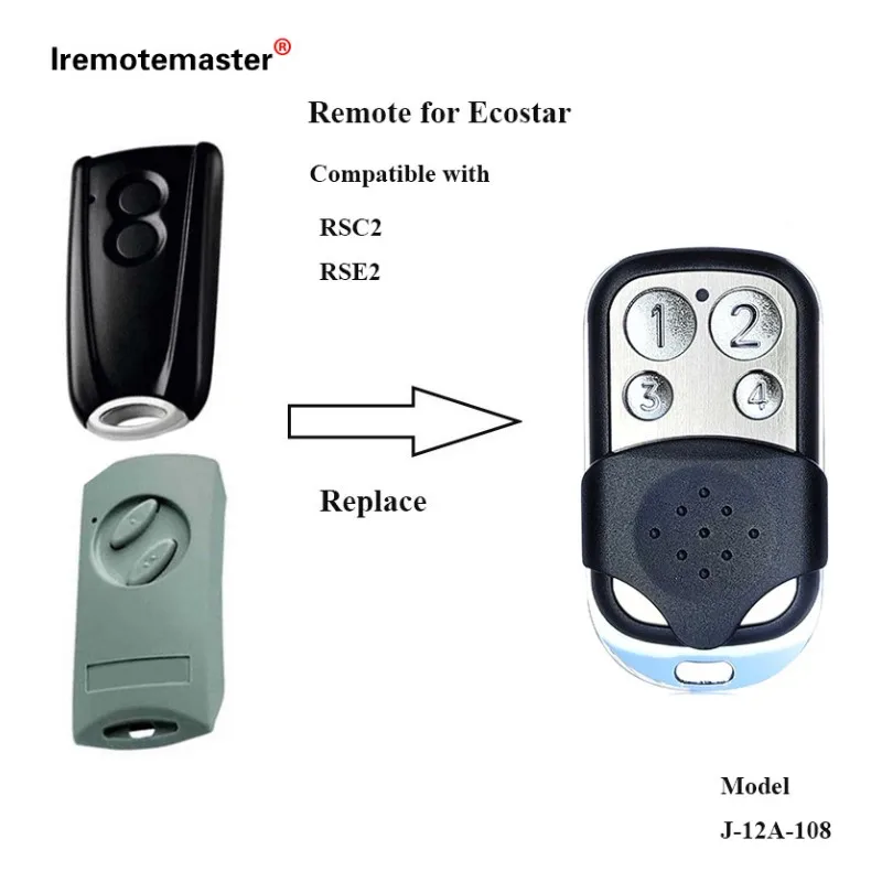 HORMANN ECOSTAR RSC2 RSE2 차고 문짝 리모컨, 433.92MHz 교체, Liftronic 500 700 800 롤링 코드