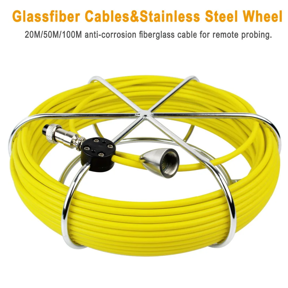 SYANSPAN 산업용 파이프 검사 카메라, DVR, WiFi, 20 m, 30 m, 50 m, 100m, 7 인치, 9 인치 모니터, HD 1000TVL 방수, IP68 배수 하수구 내시경