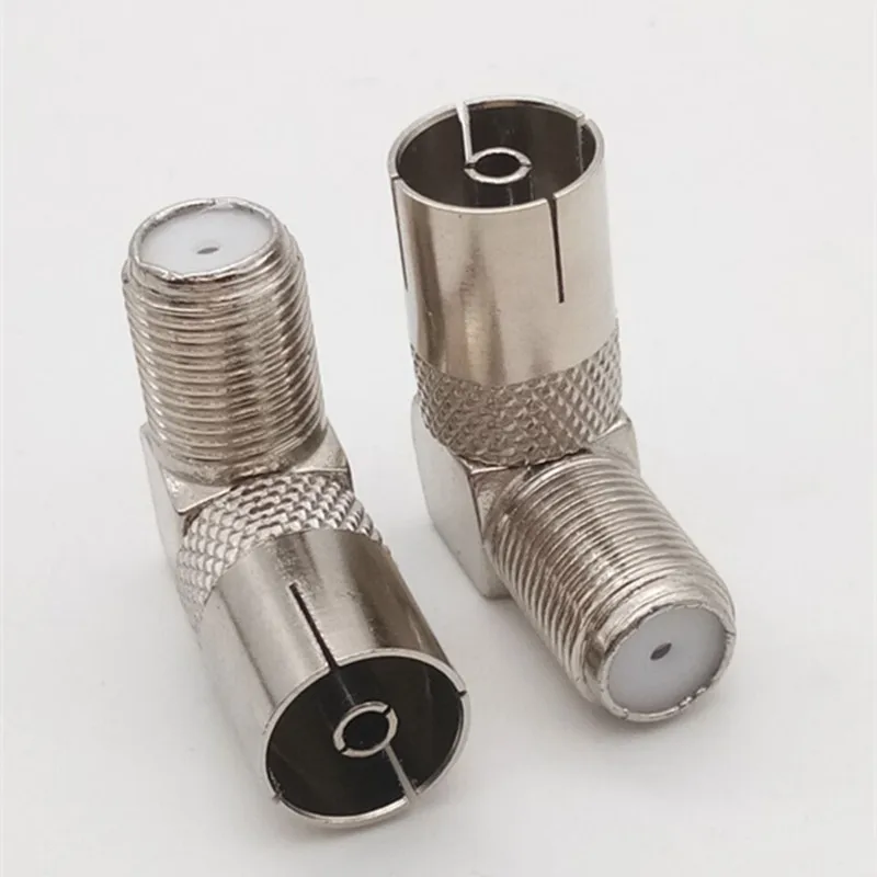 RG6 FK 어댑터-RF 커넥터 F 헤드, 직각 벤드 남성-남성 9.5 TV 신호 케이블-TV 직접 플러그 변환, 5 개