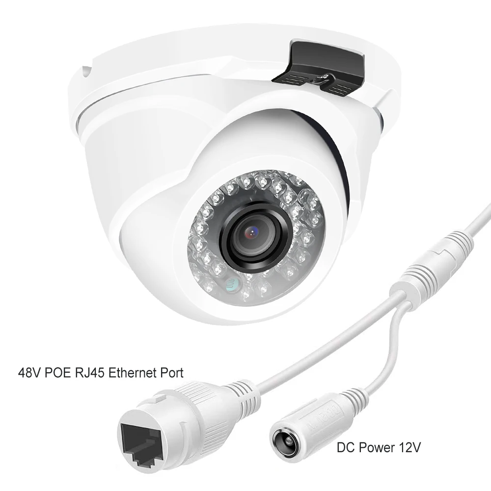 ASECAM 야외 IP 카메라, POE H.265 Onvif 금속 돔, 실내 CCTV, 광각 2.8mm, 4MP 보안 카메라, 4K 8MP