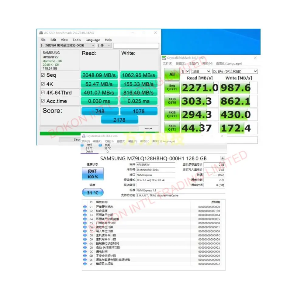 128GB SSD PM991 내부 솔리드 스테이트 드라이브 M.2 2230 NVME 스토리지 하드 디스크 PCIE3.0, 노트북 태블릿 PC MZ9LQ128HBHQ