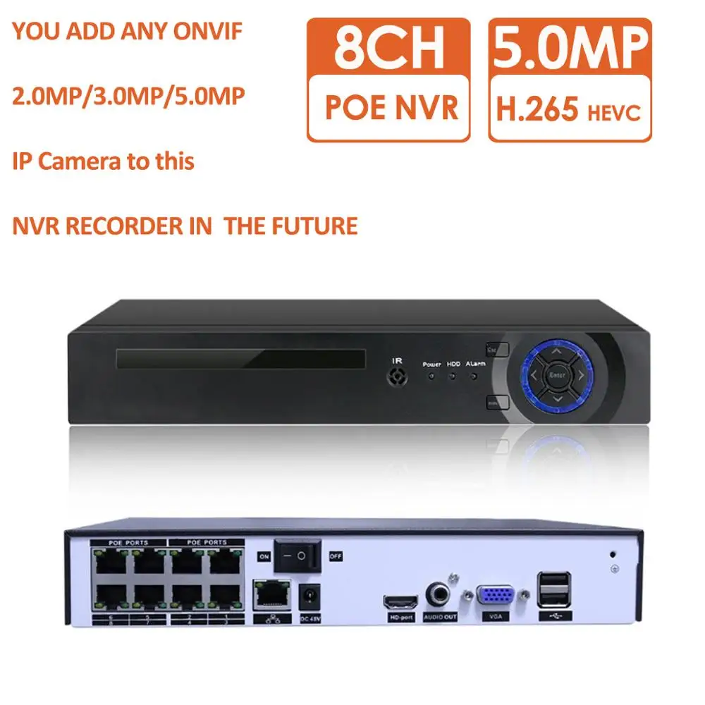 Hohtouying PoE NVR 레코더, 얼굴 인식, ONVIF 비디오 감시, HD 4K, 3MP, 4MP, 5MP, PoE IP 카메라, 48V, 4CH, 8CH, 4K, 8MP, H.265