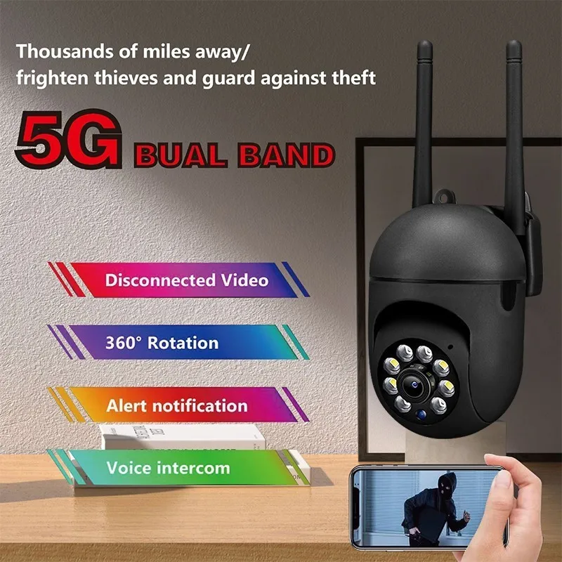 A7 1080P 웹캠 360 ° 회전 양방향 토크, 스마트 추적, 야간 투시경, 홈 보안, 감독, 키즈 카메라