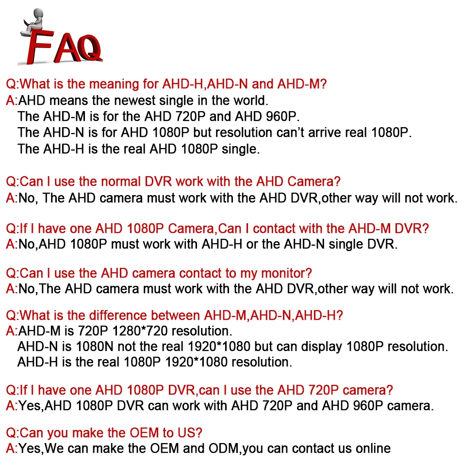 실내 보안 돔 카메라 IR 컷 필터 플라스틱 CCTV 가정용 Smar HD 1080P AHD 카메라, 2000TVL AHDM 카메라, 2.0MP