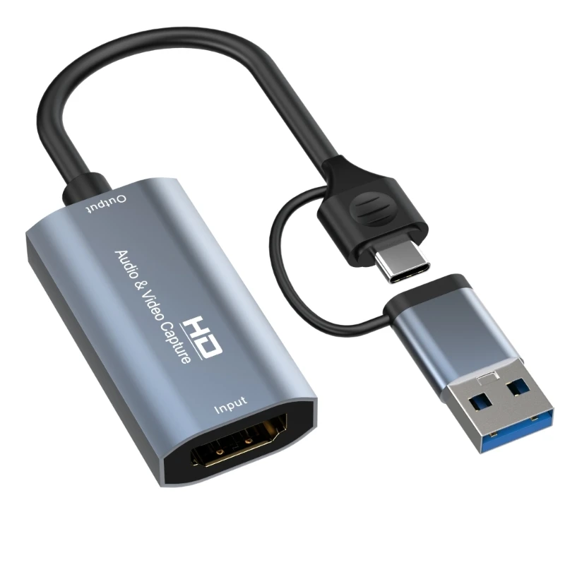 Nku 4K 비디오 캡처 카드, HD 소스-USB/C 타입 비디오 그래버 녹음기 케이블, PC 컴퓨터 카메라 라이브 스트리밍 게임용