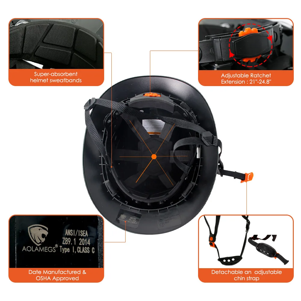 건설 전체 챙 안전 헬멧, 경량 햇빛가리개 통기성 작업 보호 구조 캡, 엔지니어용 CE ANSI 하드 햇