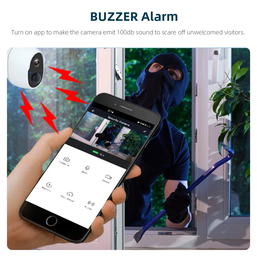 Tuya Smart Home Outdoor Security Rehent 3MP 9000mAh 배터리 태양 전지 패널 Wi -Fi 감시 카메라 보호 무선 CCTV 카메라