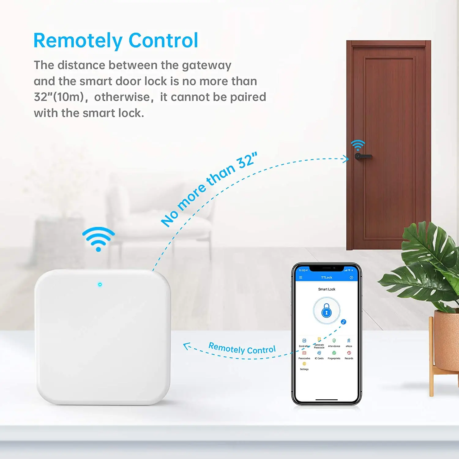 TTLock APP 장치 잠금 게이트웨이 G2 Bluetooth WiFi 어댑터 스마트 잠금 Wifi 게이트웨이 용 모바일 원격 제어