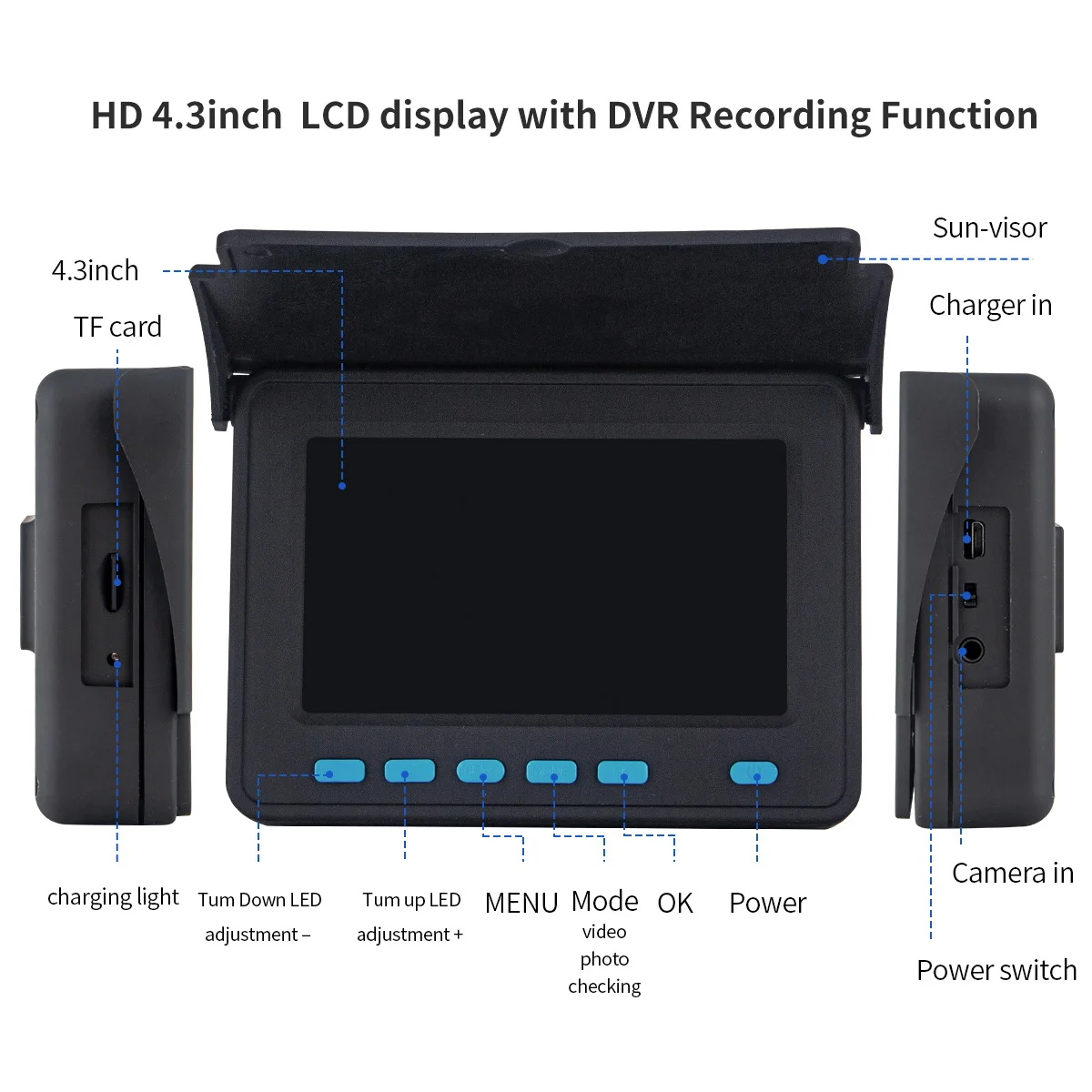 SYANSPAN 하수구 배수관 산업용 내시경, DVR 파이프 검사 카메라, 알루미늄 케이스, 8500MHA 배터리, 20 m, 30 m, 50m, 16GB FT 카드