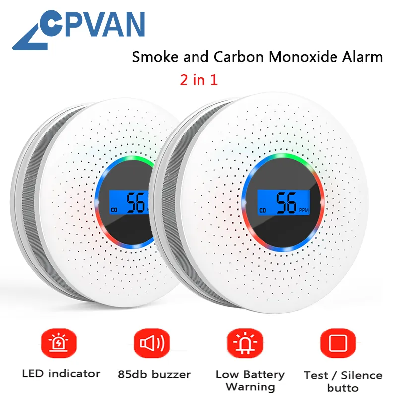 CPVAN 연기 및 일산화탄소 경보, 디지털 디스플레이, 연기 및 일산화탄소 감지기 조합, 가정 안전을 위한 2 in 1 title=CPVAN 연기 및 일산화탄소 경보, 디지털 디스플레이, 연기 및 일산화탄소 감지기 조합, 가정 안전을 위한 2 in 1 