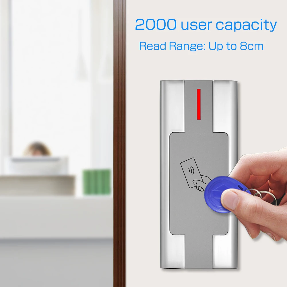 125khz RFID 독립형 액세스 컨트롤러 2000 사용자 근접 RFID 카드 리더 액세스 제어 시스템 금속 케이스