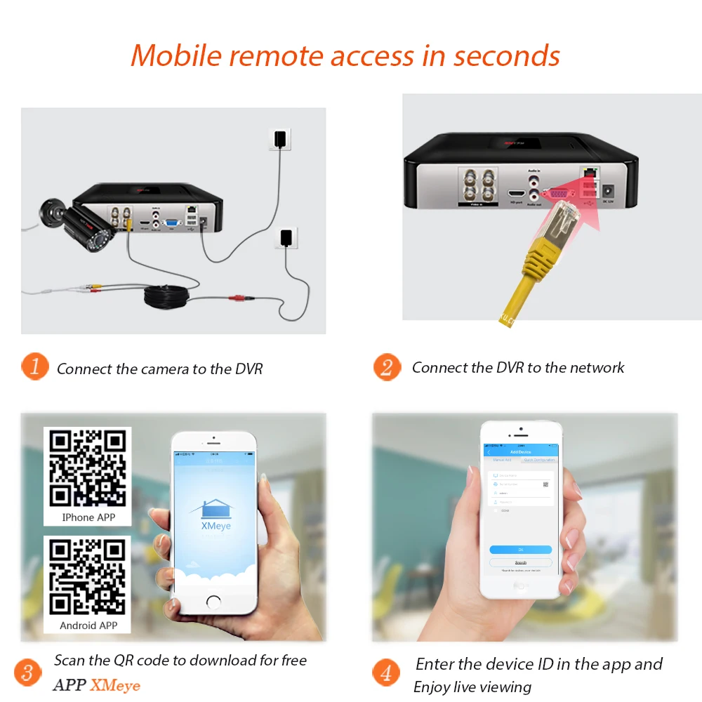 8CH HD 비디오 감시 카메라 키트 1080P AHD 2/4/6/8 조각 방수 보안 야간 투시경 알람 P2P Xmeye App보기 휴대 전화 지원 한국어