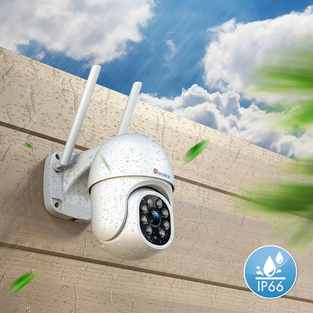 Ctronics 5MP WiFi 카메라 야외 PTZ 360 보안 IP 카메라 인간 감지 자동 추적 CCTV 4MP 1080P 컬러 나이트 비전 양방향 토크