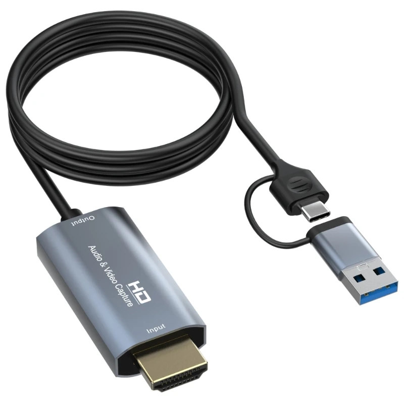 Nku 4K 비디오 캡처 카드, HD 소스-USB/C 타입 비디오 그래버 녹음기 케이블, PC 컴퓨터 카메라 라이브 스트리밍 게임용