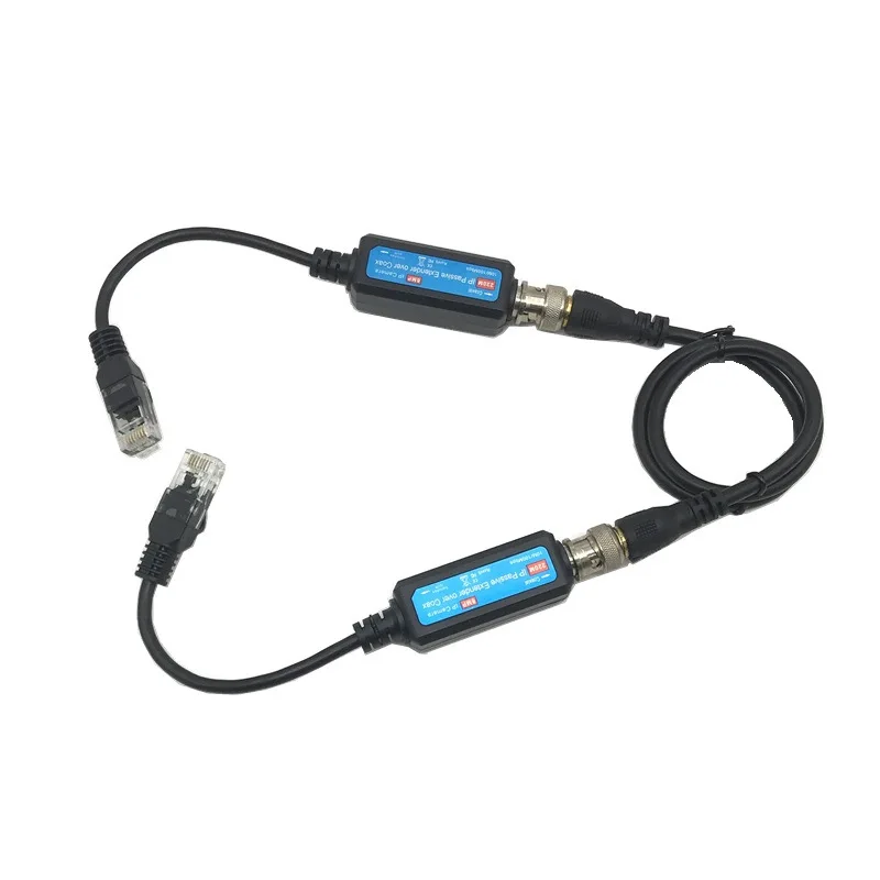 1 쌍 IP 네트워크 동축 송신기 수신기 익스텐더 IP NVR 카메라용 안전 전송 케이블 100Mbps IP-동축