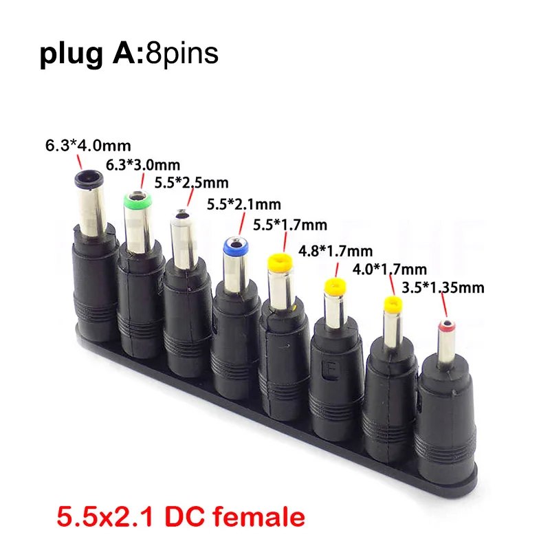 범용 5.5mm x 2.1mm DC 암-수 AC 전원 플러그 공급 어댑터 팁 커넥터 키트, 레노버 싱크패드 노트북 잭 세트
