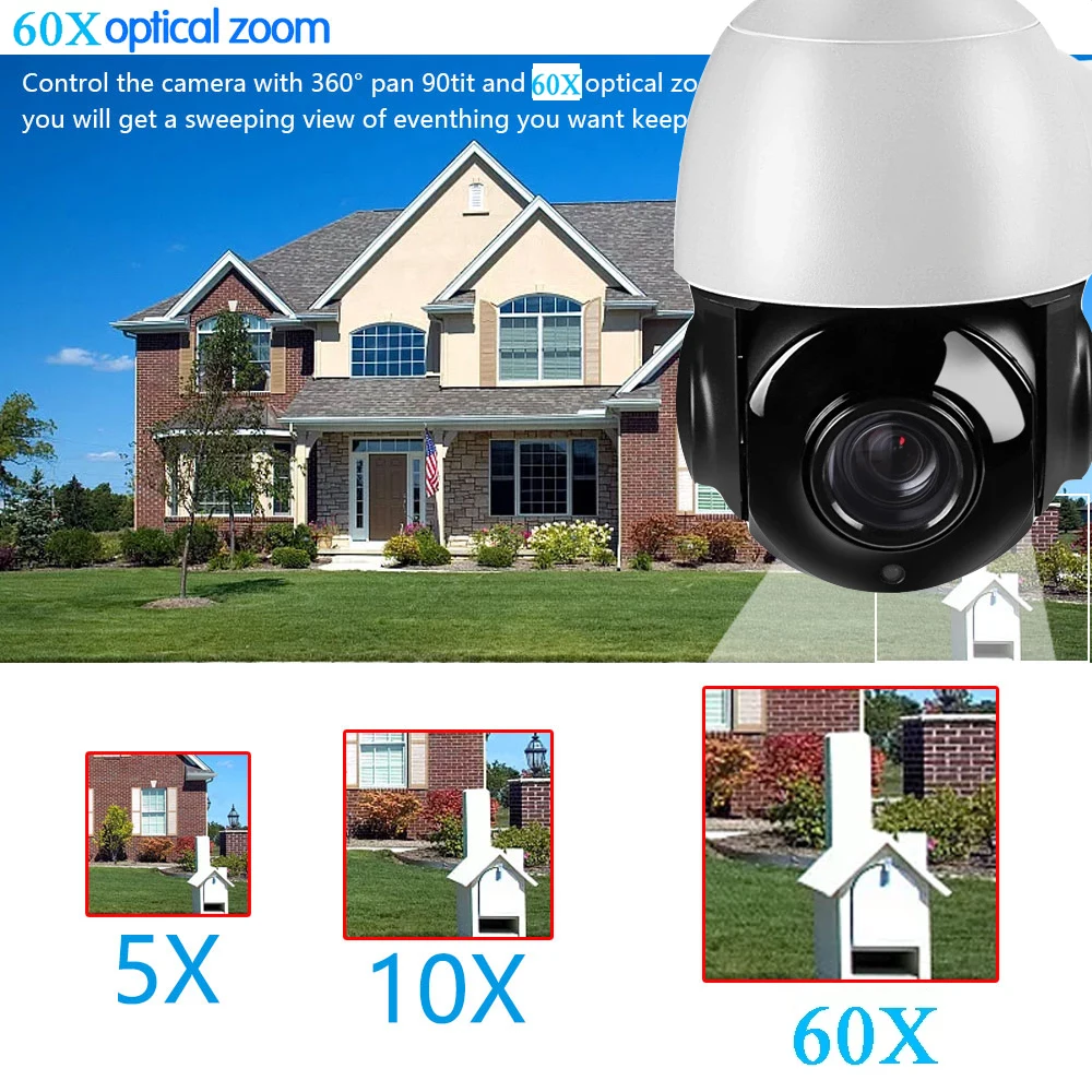 POE PTZ IP 카메라, 4K, 8MP, 60X 줌, IVM4200, P2P, ONVIF IMX415, SD, 256GB