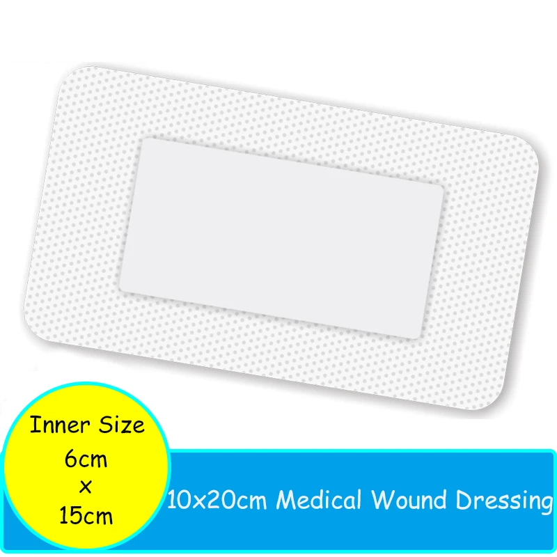 통기성 의료용 상처 멸균 드레싱, 대형 상처 스티커, 개별 패키지, 20 개, 10cm x 10cm, 15cm, 20cm, 25cm