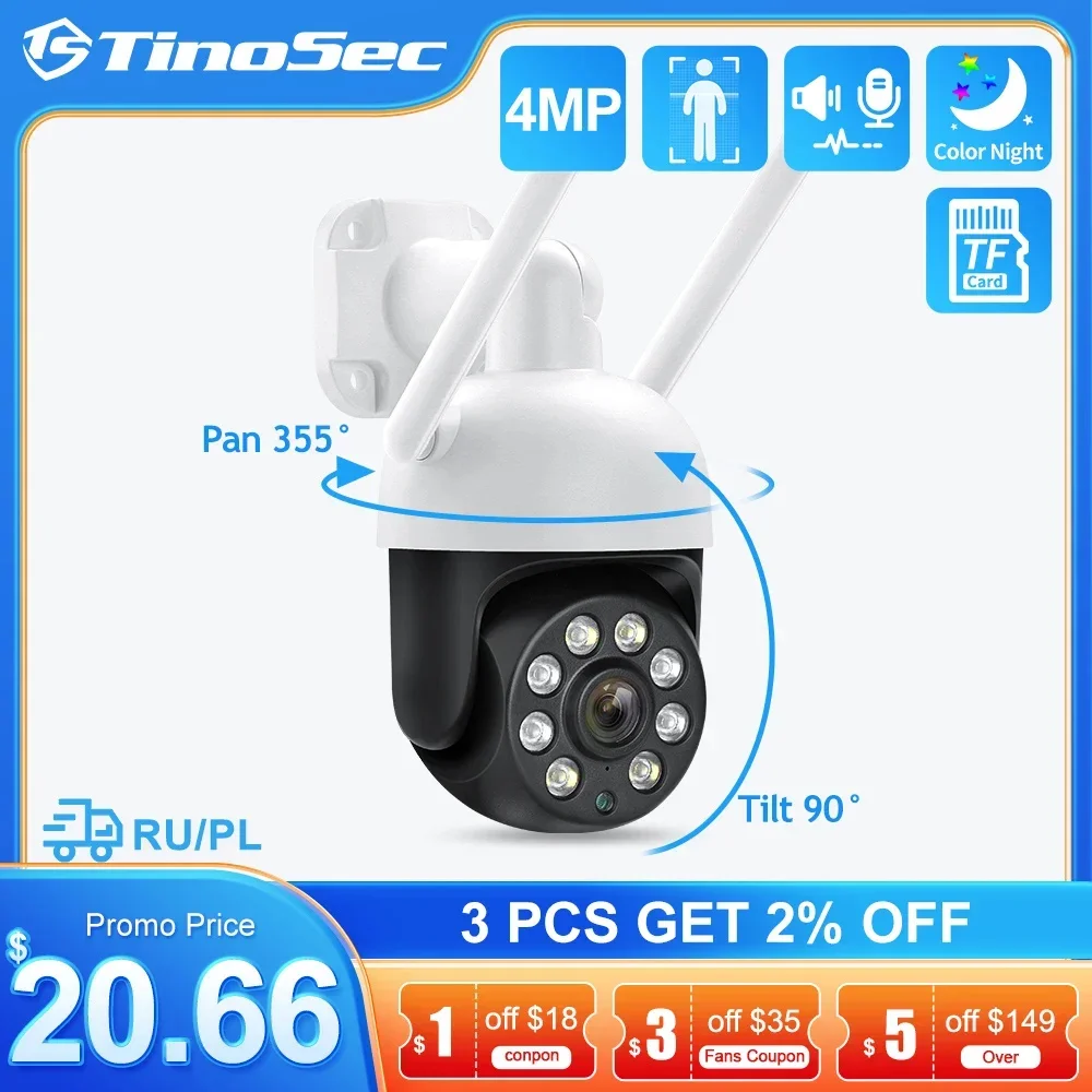 TinoSec 와이파이 IP 카메라, 야외 스피드 돔 무선 카메라, 스마트 AI 인간 감지 자동 추적, 양방향 오디오 레코드, HD 4MP, PTZ title=TinoSec 와이파이 IP 카메라, 야외 스피드 돔 무선 카메라, 스마트 AI 인간 감지 자동 추적, 양방향 오디오 레코드, HD 4MP, PTZ 