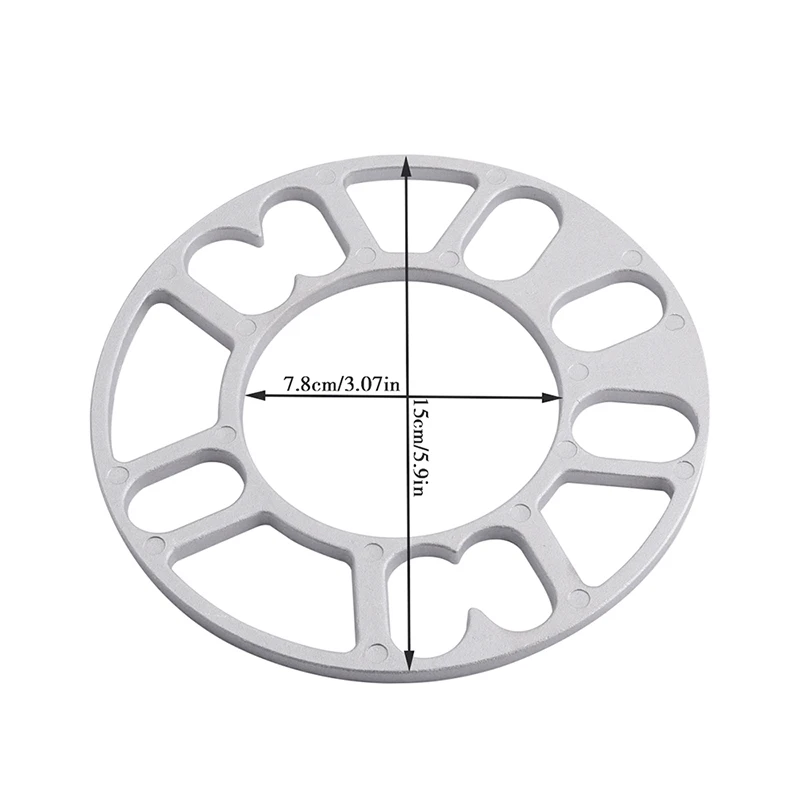 SPEWPRP 범용 알루미늄 자동차 휠 스페이서 심 플레이트, 3mm, 5mm, 8mm, 10mm, 4x100, 4x114.3, 5x100, 5x108, 5x114.3, 5x120, 4 개