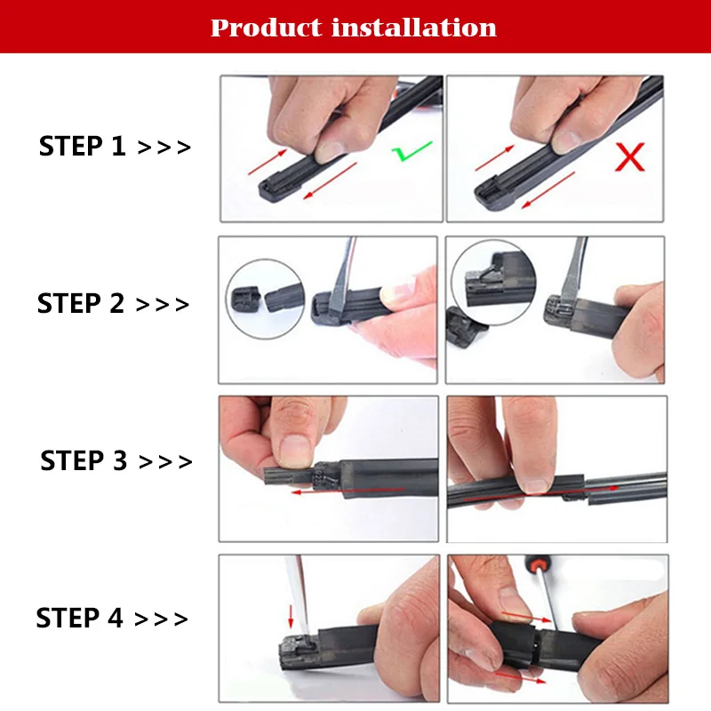 실리카 겔 실리콘 리필 스트립 자동차 와이퍼 블레이드, 프레임리스 와이퍼용 실리콘 고무 밴드, 26 