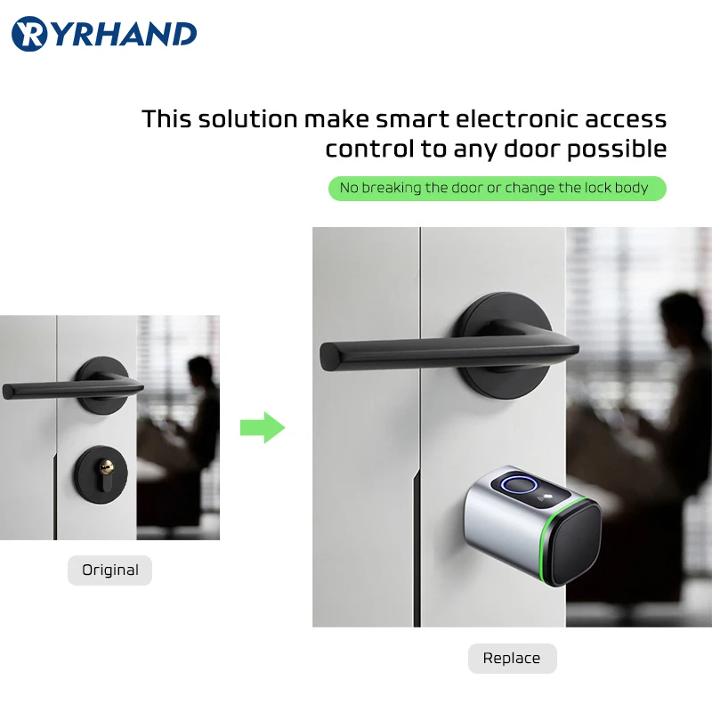 Tuya 앱 지문 RFID 카드, 블루투스 유로 실린더, 스마트 도어락, 알렉사 구글 홈 교체, 키리스 전자