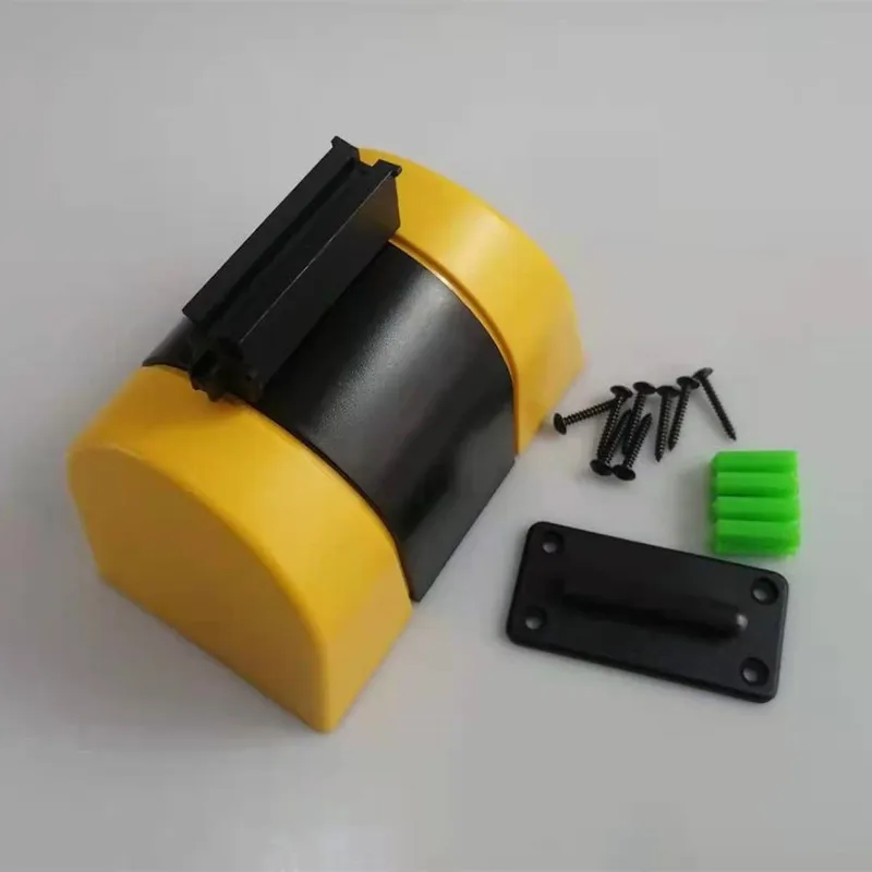 고정 벽 마운트 개폐식 벨트 장벽, ABS 케이스, 16.3 피트 줄무늬 주의 벨트, 분리 지역 군중 통제 장벽, 5M