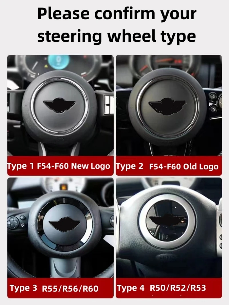 미니 쿠퍼용 자동차 핸들 스티커, PU 가죽 자동차 스티커 액세서리, 핸들 커버 장식, R55, R56, F55, F60