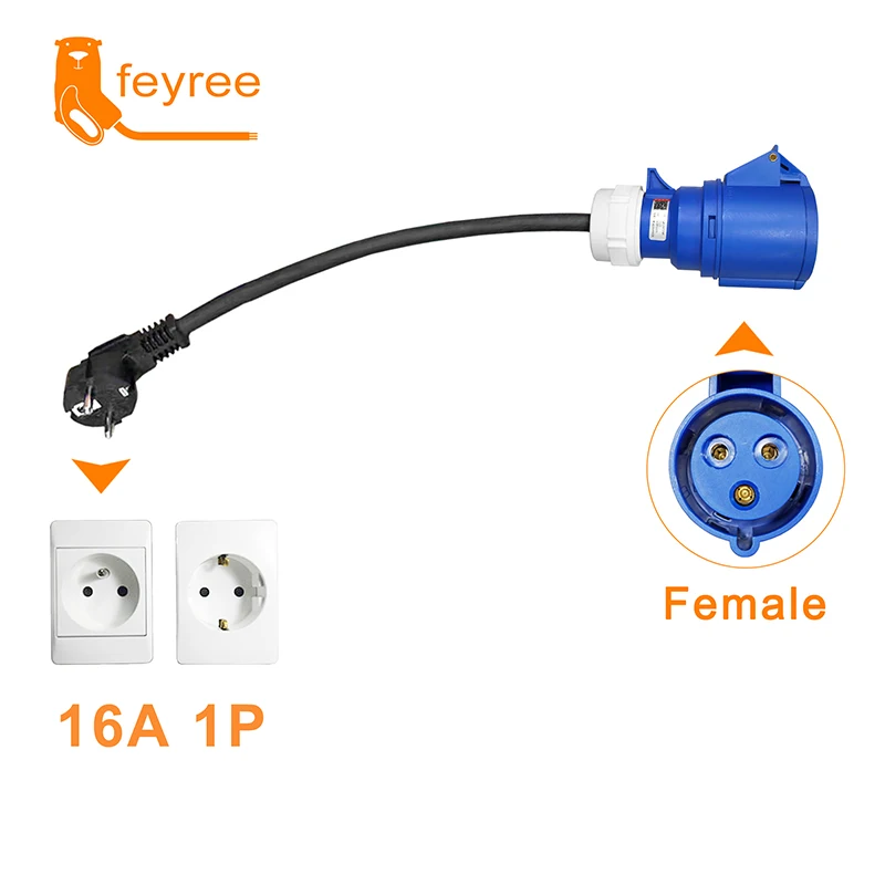 Feyree-EV 충전기 CEE 암 플러그 3 핀 어댑터 방수 연결 월 마운트 소켓 32A, 1 상 7KW 휴대용 충전기 title=Feyree-EV 충전기 CEE 암 플러그 3 핀 어댑터 방수 연결 월 마운트 소켓 32A, 1 상 7KW 휴대용 충전기 