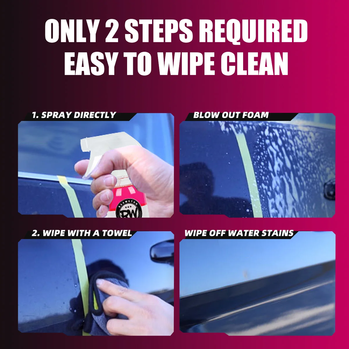 자동차 페인트 물 얼룩 제거 하드 워터 얼룩 제거 미네랄 침전물 클리너, 스테인레스 스틸 비누 샤워 도어, 욕조 싱크 미러