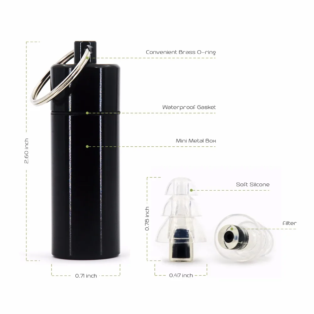 고충실도 실리콘 귀마개, 수면 소음 차단, 음악가 콘서트 오토바이 촬영용 귀 보호대