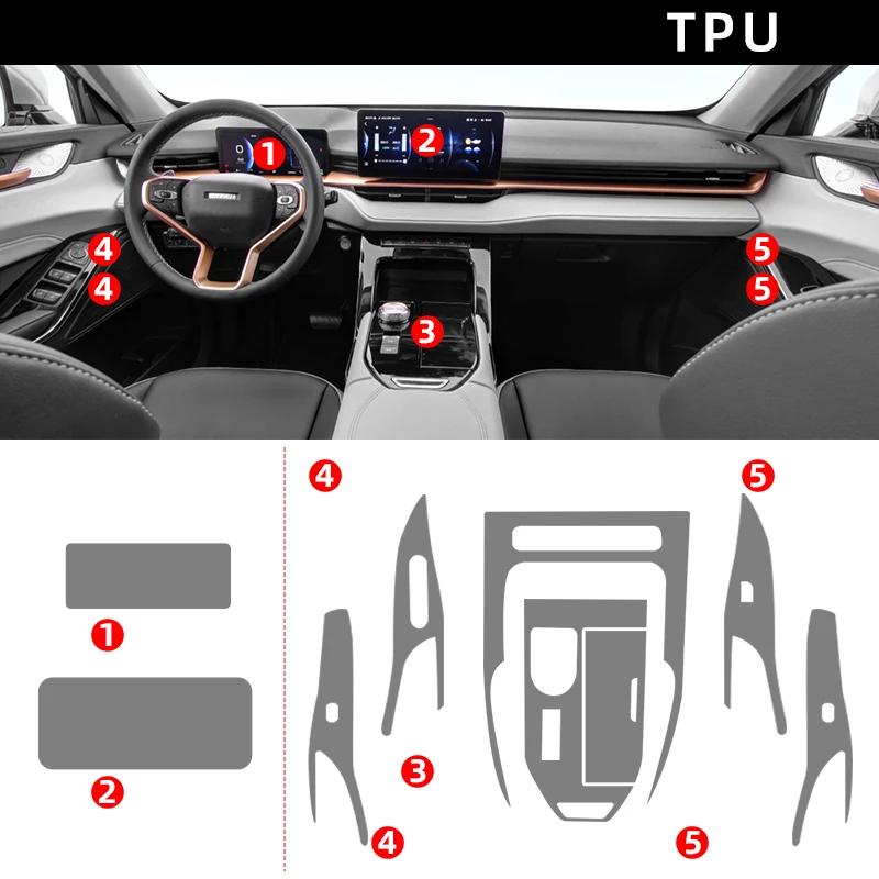 Tpu 투명 필름, Haval H6 3 세대 자동차 인테리어 스티커, 센터 콘솔 기어 내비게이션 대시보드 도어 윈도우 패널 title=Tpu 투명 필름, Haval H6 3 세대 자동차 인테리어 스티커, 센터 콘솔 기어 내비게이션 대시보드 도어 윈도우 패널 