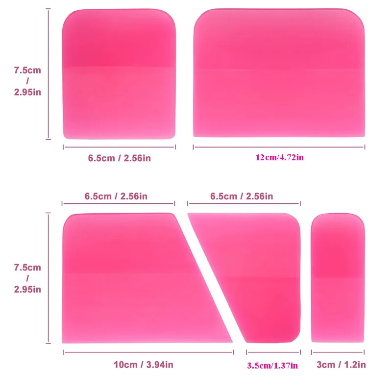 자동차 PPF 스퀴지 키트 스크래치 방지 TPU 고무 스퀴지, 비닐 랩 틴트 스퀴지 워터 블레이드 스크레이퍼 창 틴트 도구, 5 in 1