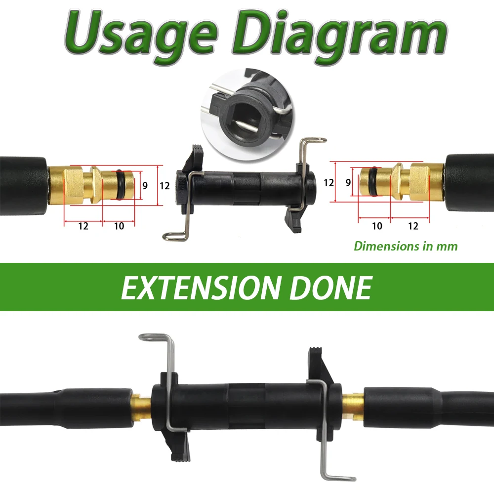 ROUE 차량용 압력 와셔 호스 K 시리즈, 클릭 플러그, 퀵 커넥터, 카처 건 와셔, 6-20m, K2 K3K4 K5 K6 K7