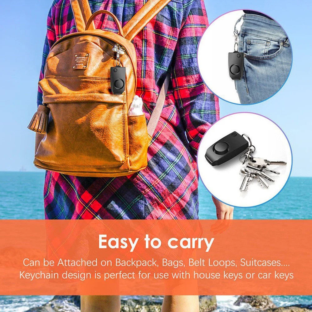 시끄러운 키 체인 비상 경보 경보, 여성 보안 보호 공격, 자기 방어, 강간 방지, 130dB