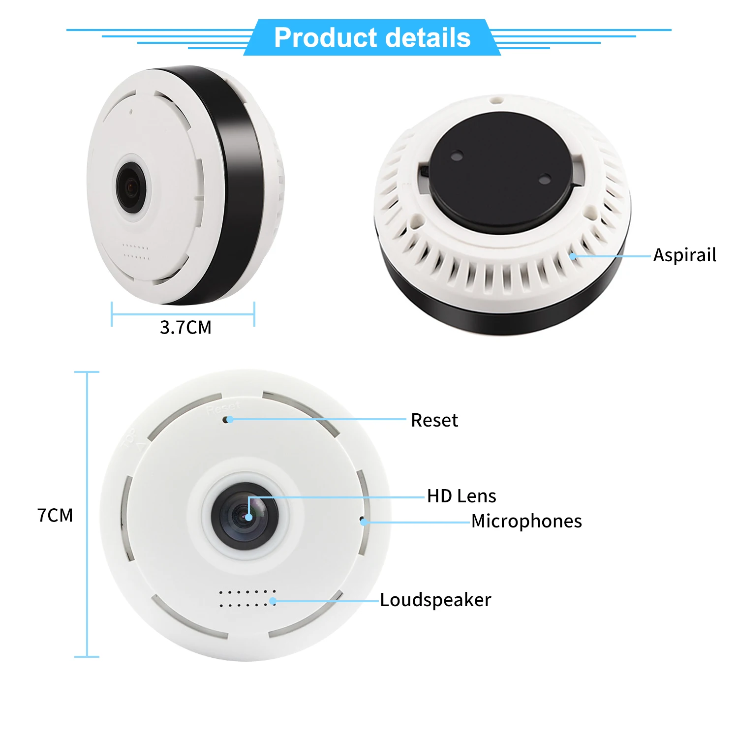 미니 와이파이 카메라, 360 도 파노라마 스마트 홈 CCTV, 양방향 오디오, 무선 보안 카메라, 5MP V380 프로