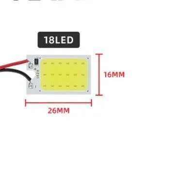 최신 5pcs DC12V 화이트 COB 18LED 패널 자동차 인테리어 돔 전구 T10 Festoon 12V 램프 COB LED 패널 조명
