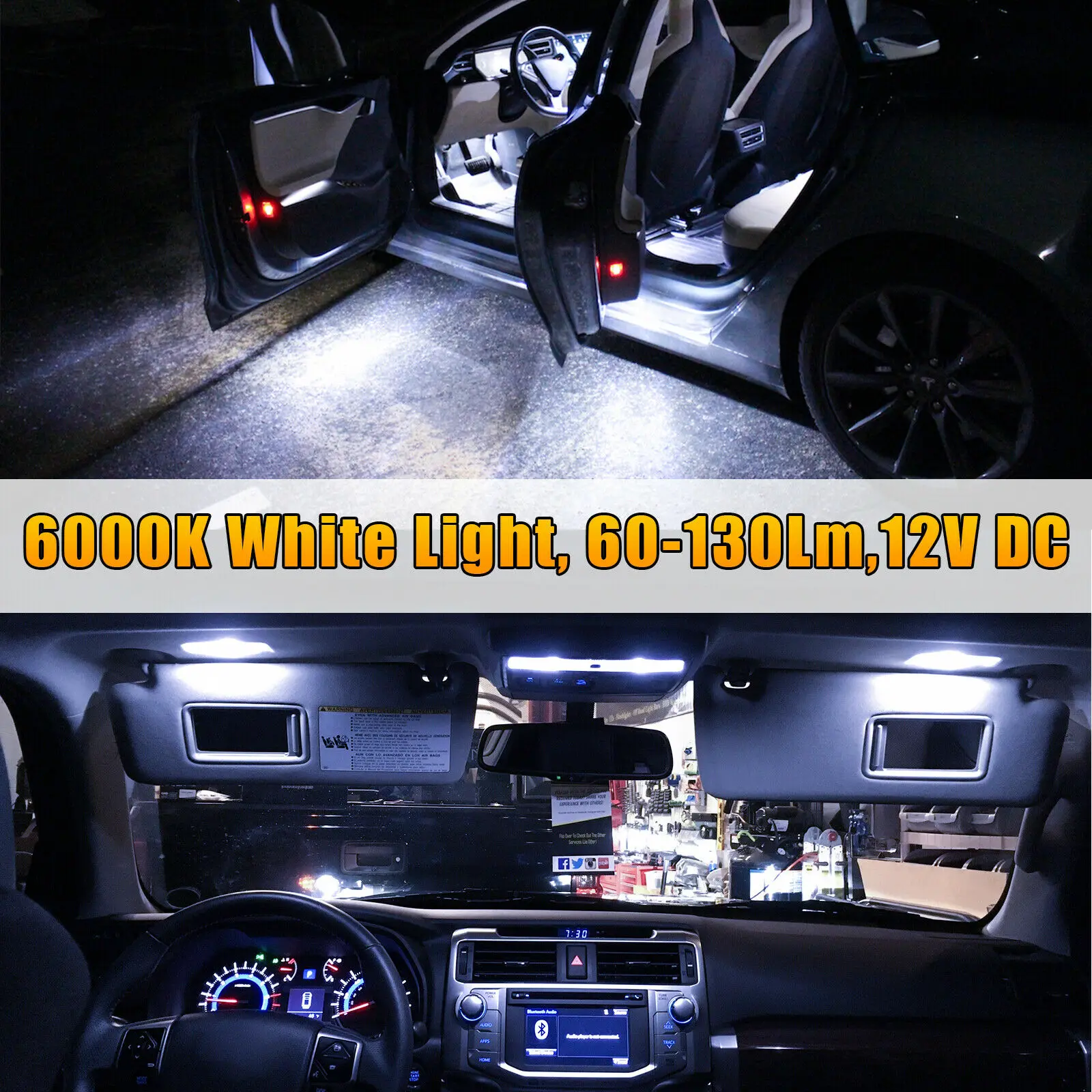 5050 자동차 LED 전구 인테리어 돔 트렁크 번호판 램프 키트, Bmw E53 E60 E90 용 흰색 LED 램프, T10, 23 개