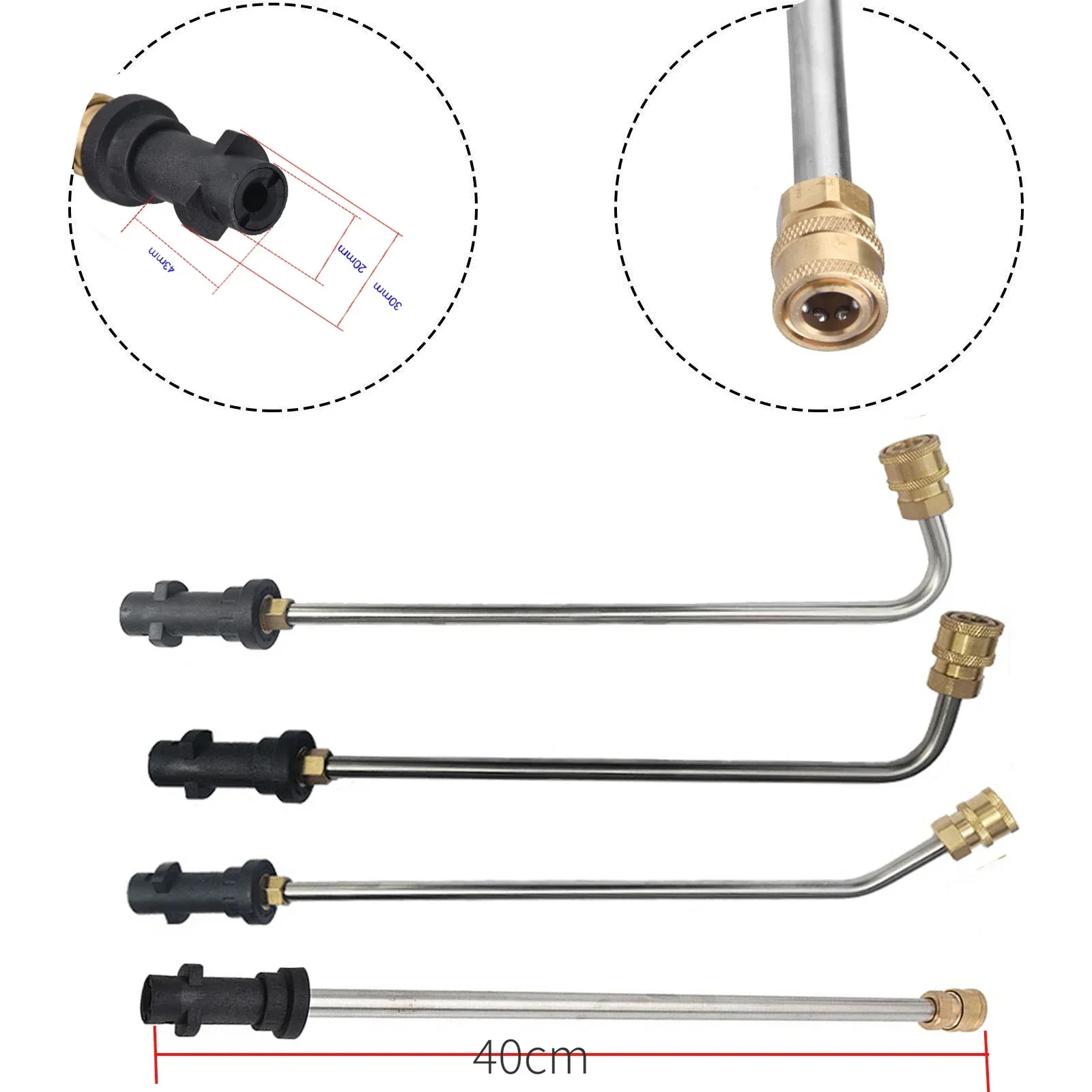 로드 제트 자동차 청소 고압 물총 익스텐션, Karcher K2 K3 K4 K5 K6 K7 깍지 포함, 1/4 인치